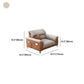 Modern Faux Leather Beige Sofa with Pillow Top Arm for Living Room Clearhalo 'furn' 'furn_sectionals' 'Furniture' 'furniture_sectionals' 'Living Room Furniture' 'Sectionals' 5045433