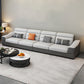 Contemporary Faux Feather Sofa & Chaise with Pillows for Living Room 126"L x 35.5"W x 35.5"H Clearhalo 'furn' 'furn_sectionals' 'Furniture' 'furniture_sectionals' 'Living Room Furniture' 'Sectionals' 5045488