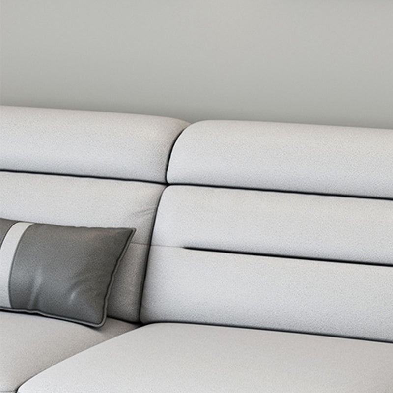 Contemporary Faux Feather Sofa & Chaise with Pillows for Living Room Clearhalo 'furn' 'furn_sectionals' 'Furniture' 'furniture_sectionals' 'Living Room Furniture' 'Sectionals' 5045495