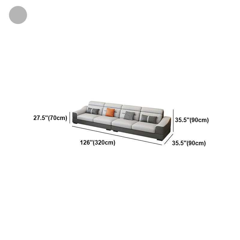 Contemporary Faux Feather Sofa & Chaise with Pillows for Living Room Clearhalo 'furn' 'furn_sectionals' 'Furniture' 'furniture_sectionals' 'Living Room Furniture' 'Sectionals' 5045499