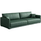 Faux Leather Sofa 83.07" W x 35.43" D x 29.52" H Square Arm Sofa for Living Room Green Latex Clearhalo 'furn' 'furn_sofas' 'Furniture' 'furniture_sofas' 'Living Room Furniture' 'Sofa' 'sofas' 5045536