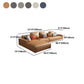 Faux Leather Loose Back Sofa & Chaise 137.8*74*31.5 Recessed Arm Sofa Clearhalo 'furn' 'furn_sectionals' 'Furniture' 'furniture_sectionals' 'Living Room Furniture' 'Sectionals' 5045558
