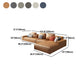 Faux Leather Loose Back Sofa & Chaise 137.8*74*31.5 Recessed Arm Sofa Clearhalo 'furn' 'furn_sectionals' 'Furniture' 'furniture_sectionals' 'Living Room Furniture' 'Sectionals' 5045559