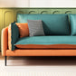 Square Arm Contemporary Faux Leather Sofa Couch in Green and Orange Clearhalo 'furn' 'furn_sofas' 'Furniture' 'furniture_sofas' 'Living Room Furniture' 'Sofa' 'sofas' 5045585