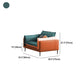 Square Arm Contemporary Faux Leather Sofa Couch in Green and Orange Clearhalo 'furn' 'furn_sofas' 'Furniture' 'furniture_sofas' 'Living Room Furniture' 'Sofa' 'sofas' 5045590