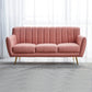 30.3"H Sewn Pillow Back Faux Leather Flared Arm Sofa for Living Room Pink Clearhalo 'furn' 'furn_sofas' 'Furniture' 'furniture_sofas' 'Living Room Furniture' 'Sofa' 'sofas' 5045609