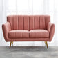 30.3"H Sewn Pillow Back Faux Leather Flared Arm Sofa for Living Room Pink Clearhalo 'furn' 'furn_sofas' 'Furniture' 'furniture_sofas' 'Living Room Furniture' 'Sofa' 'sofas' 5045610