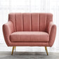 30.3"H Sewn Pillow Back Faux Leather Flared Arm Sofa for Living Room 39"L x 29.5"W x 30"H Pink Clearhalo 'furn' 'furn_sofas' 'Furniture' 'furniture_sofas' 'Living Room Furniture' 'Sofa' 'sofas' 5045612