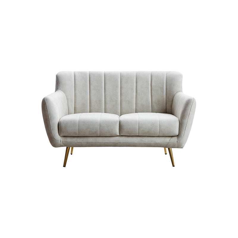 30.3"H Sewn Pillow Back Faux Leather Flared Arm Sofa for Living Room Clearhalo 'furn' 'furn_sofas' 'Furniture' 'furniture_sofas' 'Living Room Furniture' 'Sofa' 'sofas' 5045617