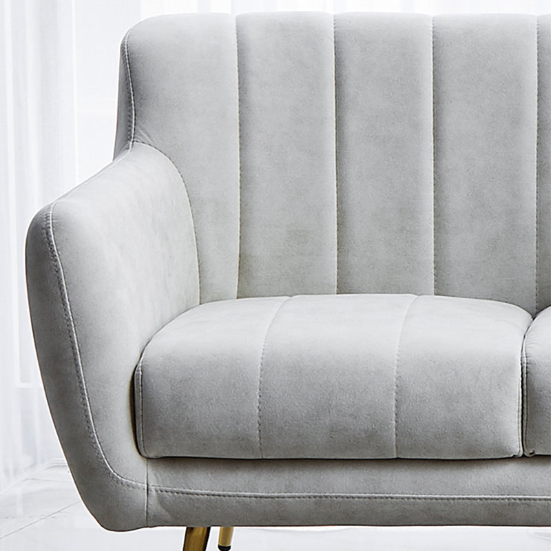 30.3"H Sewn Pillow Back Faux Leather Flared Arm Sofa for Living Room Clearhalo 'furn' 'furn_sofas' 'Furniture' 'furniture_sofas' 'Living Room Furniture' 'Sofa' 'sofas' 5045618