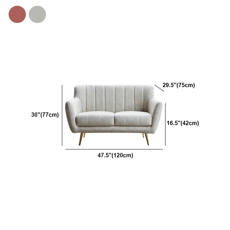 30.3"H Sewn Pillow Back Faux Leather Flared Arm Sofa for Living Room Clearhalo 'furn' 'furn_sofas' 'Furniture' 'furniture_sofas' 'Living Room Furniture' 'Sofa' 'sofas' 5045625