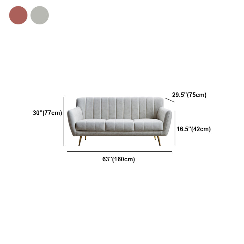 30.3"H Sewn Pillow Back Faux Leather Flared Arm Sofa for Living Room Clearhalo 'furn' 'furn_sofas' 'Furniture' 'furniture_sofas' 'Living Room Furniture' 'Sofa' 'sofas' 5045627