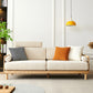 Linen Modern Square Arm Sofa Standard Wooden Sofa for Living Room, Apartment Off-White Latex Clearhalo 'Furniture' 'furniture_sofas' 'Living Room Furniture' 'Sofa' 'sofas' 5045630