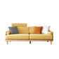 Linen Modern Square Arm Sofa Standard Wooden Sofa for Living Room, Apartment Yellow Clearhalo 'Furniture' 'furniture_sofas' 'Living Room Furniture' 'Sofa' 'sofas' 5045632