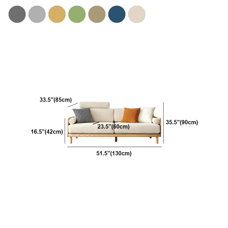 Linen Modern Square Arm Sofa Standard Wooden Sofa for Living Room, Apartment Clearhalo 'Furniture' 'furniture_sofas' 'Living Room Furniture' 'Sofa' 'sofas' 5045642