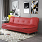 Armless Cotton Blend and Leather Convertible Contemporary Sofa Bed Red PU（Polyurethane） Clearhalo 'furn' 'furn_sofas' 'Furniture' 'furniture_sofas' 'Living Room Furniture' 'Sofa' 'sofas' 5045645
