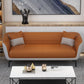 Faux Leather Sofa 30.31" D x 26.77" H Tuxedo Arm Sofa for Living Room 73"L x 30"W x 27"H Orange Clearhalo 'furn' 'furn_sofas' 'Furniture' 'furniture_sofas' 'Living Room Furniture' 'Sofa' 'sofas' 5045661