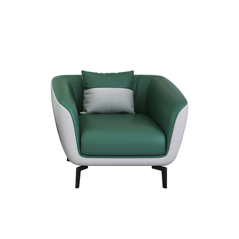 Faux Leather Sofa 30.31" D x 26.77" H Tuxedo Arm Sofa for Living Room Clearhalo 'furn' 'furn_sofas' 'Furniture' 'furniture_sofas' 'Living Room Furniture' 'Sofa' 'sofas' 5045666