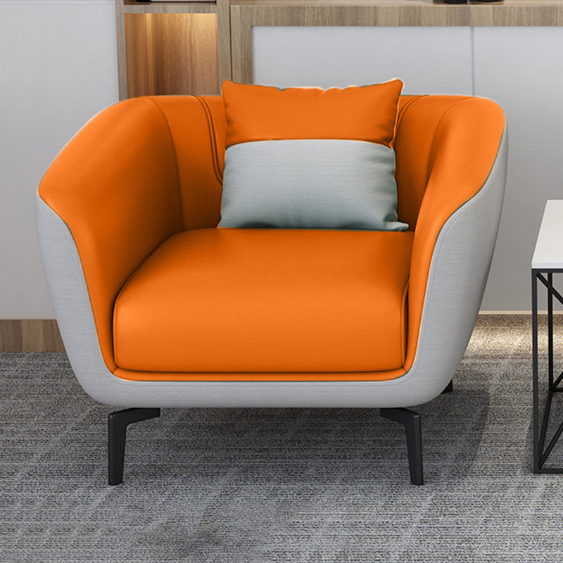 Faux Leather Sofa 30.31" D x 26.77" H Tuxedo Arm Sofa for Living Room Clearhalo 'furn' 'furn_sofas' 'Furniture' 'furniture_sofas' 'Living Room Furniture' 'Sofa' 'sofas' 5045667