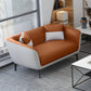Faux Leather Sofa 30.31" D x 26.77" H Tuxedo Arm Sofa for Living Room 53"L x 30"W x 27"H Orange Clearhalo 'furn' 'furn_sofas' 'Furniture' 'furniture_sofas' 'Living Room Furniture' 'Sofa' 'sofas' 5045670