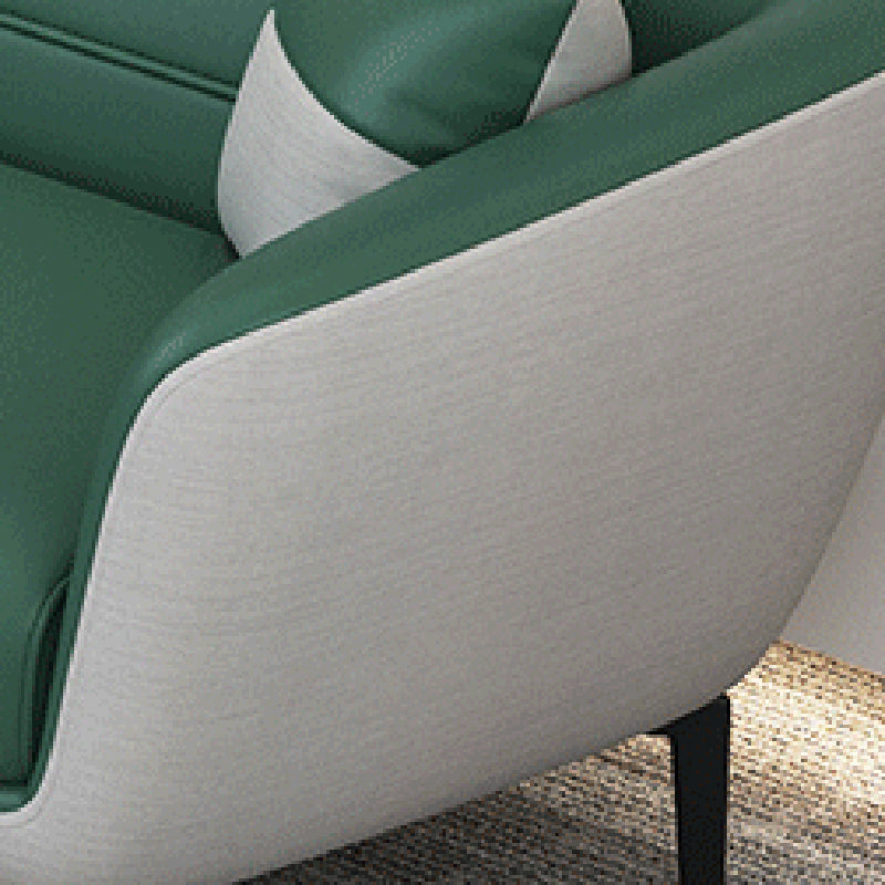 Faux Leather Sofa 30.31" D x 26.77" H Tuxedo Arm Sofa for Living Room Clearhalo 'furn' 'furn_sofas' 'Furniture' 'furniture_sofas' 'Living Room Furniture' 'Sofa' 'sofas' 5045672