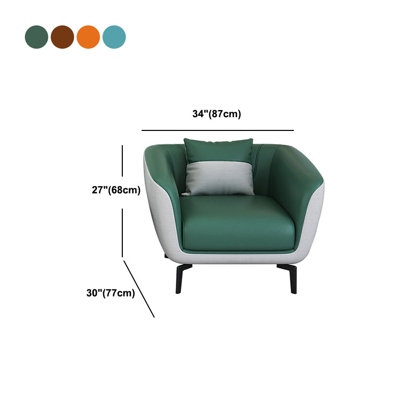 Faux Leather Sofa 30.31" D x 26.77" H Tuxedo Arm Sofa for Living Room Clearhalo 'furn' 'furn_sofas' 'Furniture' 'furniture_sofas' 'Living Room Furniture' 'Sofa' 'sofas' 5045674