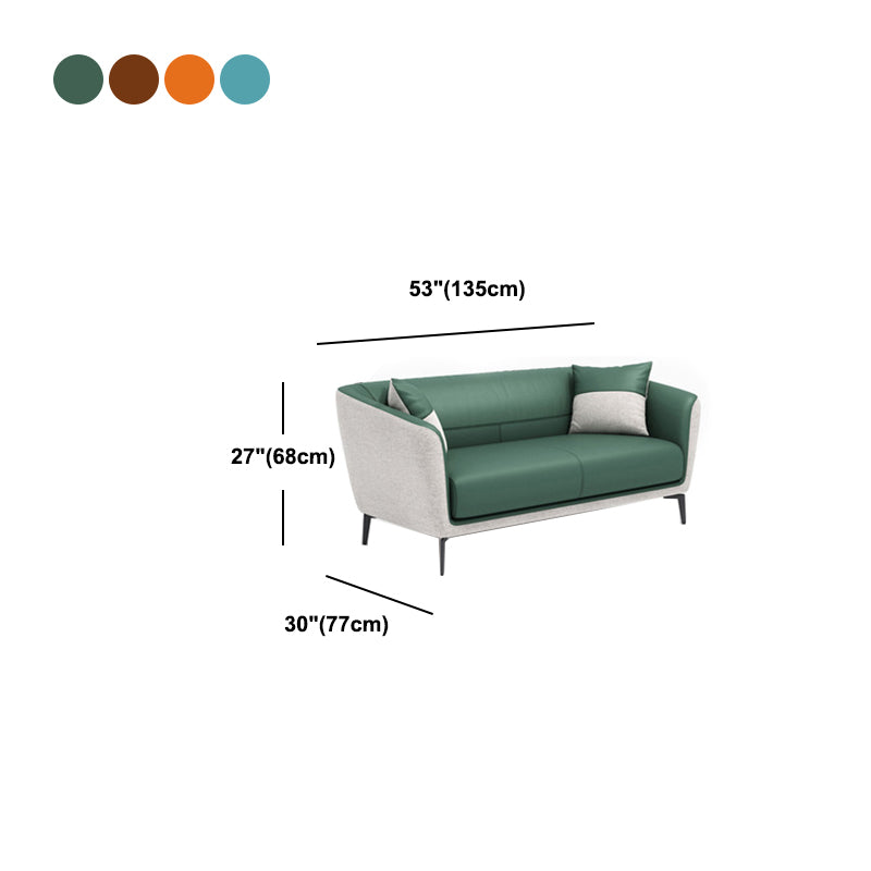 Faux Leather Sofa 30.31" D x 26.77" H Tuxedo Arm Sofa for Living Room Clearhalo 'furn' 'furn_sofas' 'Furniture' 'furniture_sofas' 'Living Room Furniture' 'Sofa' 'sofas' 5045675