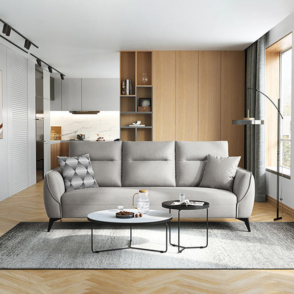 Contemporary Faux Leather Square Arm Sofa Standard Sofa with Sewn Pillow Back Clearhalo 'furn' 'furn_sofas' 'Furniture' 'furniture_sofas' 'Living Room Furniture' 'Sofa' 'sofas' 5045680