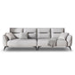 Contemporary Faux Leather Square Arm Sofa Standard Sofa with Sewn Pillow Back 109.5"L x 33"W x 29.5"H Grey Clearhalo 'furn' 'furn_sofas' 'Furniture' 'furniture_sofas' 'Living Room Furniture' 'Sofa' 'sofas' 5045682