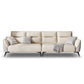 Contemporary Faux Leather Square Arm Sofa Standard Sofa with Sewn Pillow Back 109.5"L x 33"W x 29.5"H Gray White Gray Clearhalo 'furn' 'furn_sofas' 'Furniture' 'furniture_sofas' 'Living Room Furniture' 'Sofa' 'sofas' 5045691