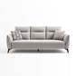 Contemporary Faux Leather Square Arm Sofa Standard Sofa with Sewn Pillow Back 85.5"L x 33"W x 29.5"H Grey Clearhalo 'furn' 'furn_sofas' 'Furniture' 'furniture_sofas' 'Living Room Furniture' 'Sofa' 'sofas' 5045699