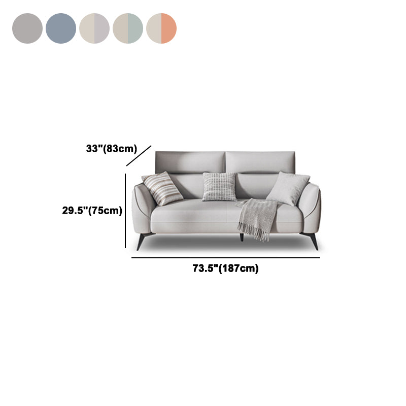 Contemporary Faux Leather Square Arm Sofa Standard Sofa with Sewn Pillow Back Clearhalo 'furn' 'furn_sofas' 'Furniture' 'furniture_sofas' 'Living Room Furniture' 'Sofa' 'sofas' 5045700