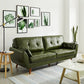 Contemporary Faux Leather Flared Arm Sofa Tufted Standard Sofa for Living Room 57"L x 33"W x 33.5"H Green Clearhalo 'furn' 'furn_sofas' 'Furniture' 'furniture_sofas' 'Living Room Furniture' 'Sofa' 'sofas' 5045722