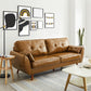 Contemporary Faux Leather Flared Arm Sofa Tufted Standard Sofa for Living Room 57"L x 33"W x 33.5"H Brown Clearhalo 'furn' 'furn_sofas' 'Furniture' 'furniture_sofas' 'Living Room Furniture' 'Sofa' 'sofas' 5045723