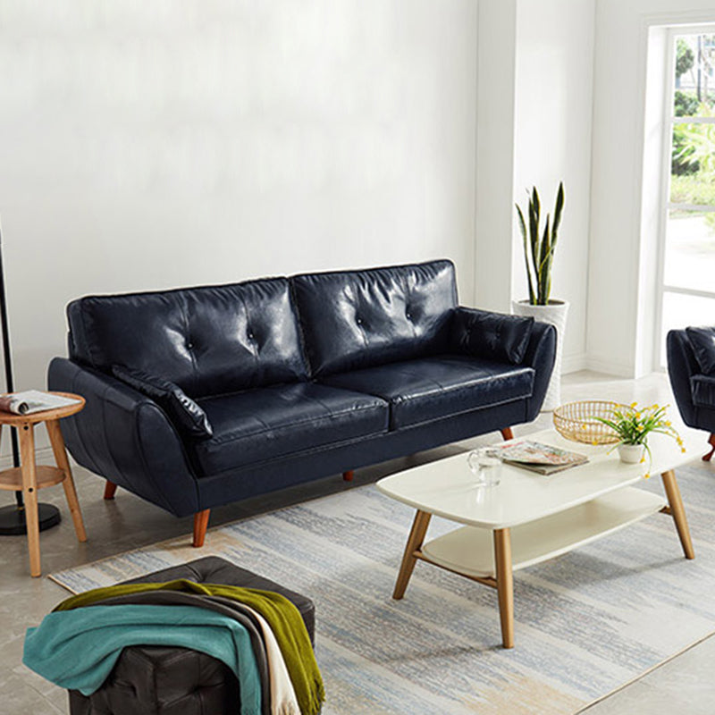 Contemporary Faux Leather Flared Arm Sofa Tufted Standard Sofa for Living Room Clearhalo 'furn' 'furn_sofas' 'Furniture' 'furniture_sofas' 'Living Room Furniture' 'Sofa' 'sofas' 5045725