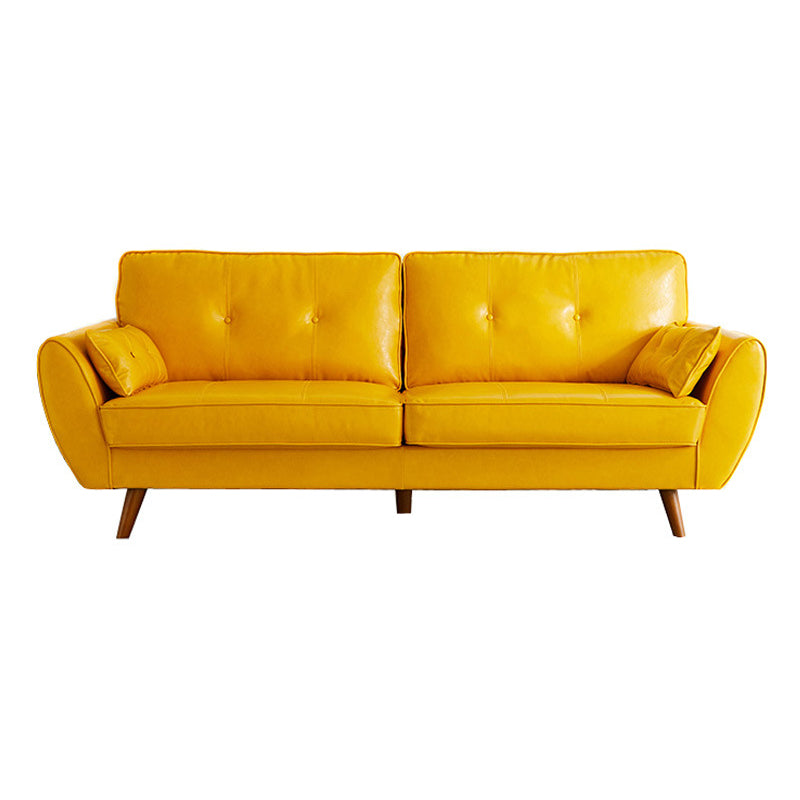Contemporary Faux Leather Flared Arm Sofa Tufted Standard Sofa for Living Room Clearhalo 'furn' 'furn_sofas' 'Furniture' 'furniture_sofas' 'Living Room Furniture' 'Sofa' 'sofas' 5045728