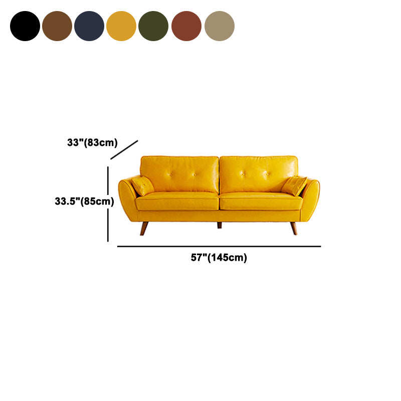 Contemporary Faux Leather Flared Arm Sofa Tufted Standard Sofa for Living Room Clearhalo 'furn' 'furn_sofas' 'Furniture' 'furniture_sofas' 'Living Room Furniture' 'Sofa' 'sofas' 5045735
