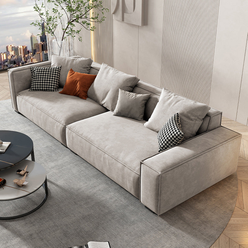 Contemporary Faux Leather Square Arm Sofa Standard Sofa for Living Room Clearhalo 'furn' 'furn_sofas' 'Furniture' 'furniture_sofas' 'Living Room Furniture' 'Sofa' 'sofas' 5045737