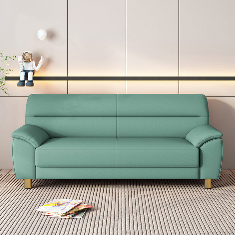 Contemporary Faux Leather Pillow Top Arm Sofa Standard Sofa for Living Room 55"L x 31"W x 31"H Green Sponge Clearhalo 'furn' 'furn_sofas' 'Furniture' 'furniture_sofas' 'Living Room Furniture' 'Sofa' 'sofas' 5045746