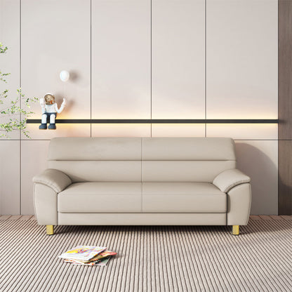 Contemporary Faux Leather Pillow Top Arm Sofa Standard Sofa for Living Room Off-White Clearhalo 'furn' 'furn_sofas' 'Furniture' 'furniture_sofas' 'Living Room Furniture' 'Sofa' 'sofas' 5045748