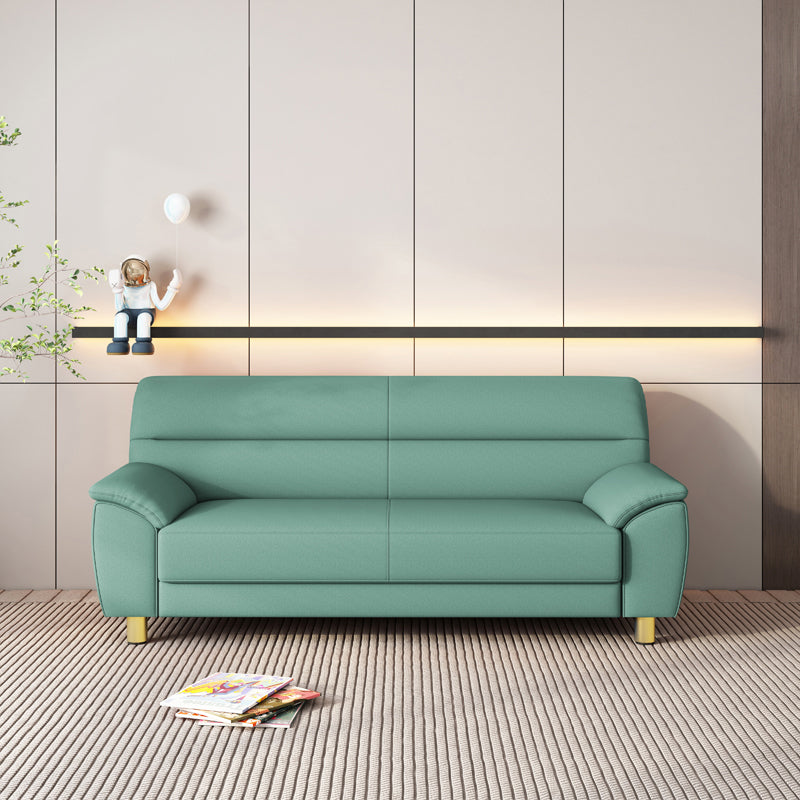 Contemporary Faux Leather Pillow Top Arm Sofa Standard Sofa for Living Room 55"L x 31"W x 31"H Green Latex Clearhalo 'furn' 'furn_sofas' 'Furniture' 'furniture_sofas' 'Living Room Furniture' 'Sofa' 'sofas' 5045749