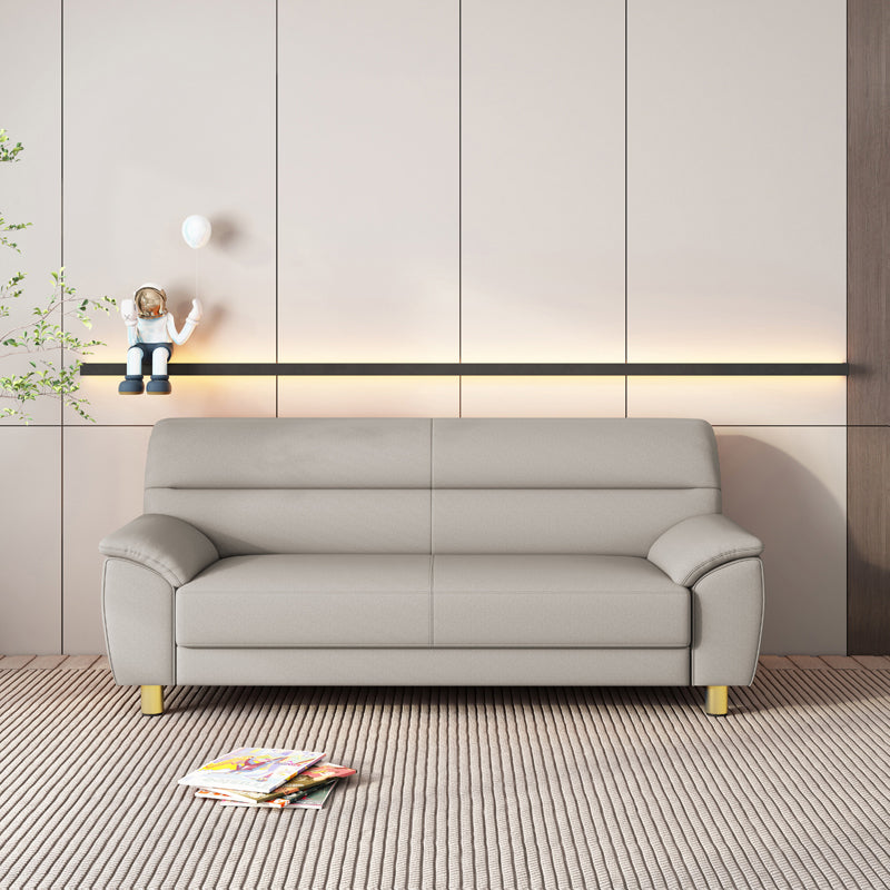 Contemporary Faux Leather Pillow Top Arm Sofa Standard Sofa for Living Room Light Gray Clearhalo 'furn' 'furn_sofas' 'Furniture' 'furniture_sofas' 'Living Room Furniture' 'Sofa' 'sofas' 5045752