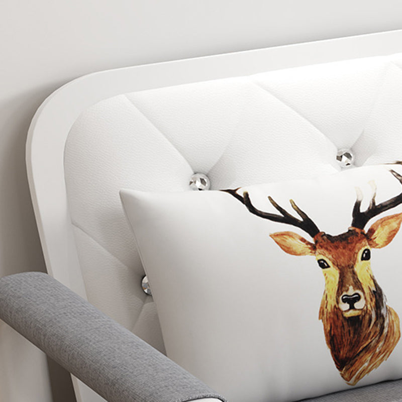 Contemporary Linen Square Arm Sofa Bed Foldable Standard Sofa for Living Room Clearhalo 'furn' 'furn_sofas' 'Furniture' 'furniture_sofas' 'Living Room Furniture' 'Sofa' 'sofas' 5045768