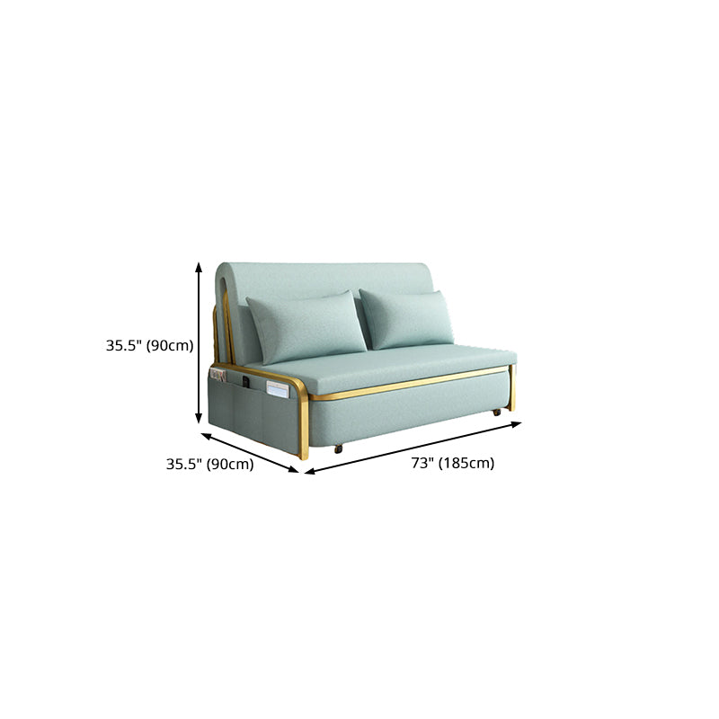 Green Contemporary Linen Armless Sofa Bed Standard Sofa for Living Room Clearhalo 'furn' 'furn_sofas' 'Furniture' 'furniture_sofas' 'Living Room Furniture' 'Sofa' 'sofas' 5045800