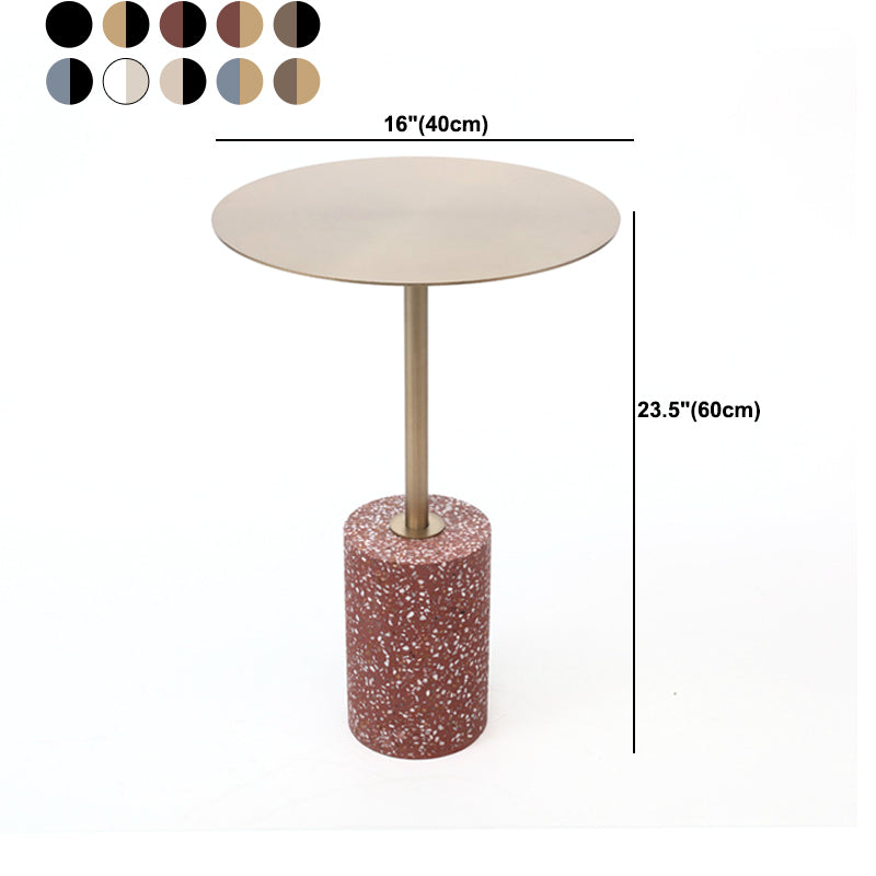 Mid-century Modern Cocktail Table Metal Iron Round Coffee Table with Top Clearhalo 'Coffee & Accent Tables' 'End & Side Tables' 'end_side_table' 'end_side_tables' 'furn' 'furn_end_side_tables' 'Furniture' 'furniture_end_side_table' 'Living Room Furniture' 5045832