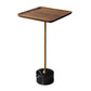 Pedestal Design Cocktail Table Brown Wood Top Marble Pedestal Coffee Table 15.7"L x 15.7"W x 27.6"H Black Square Clearhalo 'Coffee & Accent Tables' 'End & Side Tables' 'end_side_table' 'end_side_tables' 'furn' 'furn_end_side_tables' 'Furniture' 'furniture_end_side_table' 'Living Room Furniture' 5045834