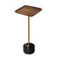 Pedestal Design Cocktail Table Brown Wood Top Marble Pedestal Coffee Table 12"L x 12"W x 27.5"H Black Square Clearhalo 'Coffee & Accent Tables' 'End & Side Tables' 'end_side_table' 'end_side_tables' 'furn' 'furn_end_side_tables' 'Furniture' 'furniture_end_side_table' 'Living Room Furniture' 5045836