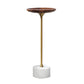 Pedestal Design Cocktail Table Brown Wood Top Marble Pedestal Coffee Table 12"L x 12"W x 27.5"H White Round Clearhalo 'Coffee & Accent Tables' 'End & Side Tables' 'end_side_table' 'end_side_tables' 'furn' 'furn_end_side_tables' 'Furniture' 'furniture_end_side_table' 'Living Room Furniture' 5045840