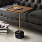 Pedestal Design Cocktail Table Brown Wood Top Marble Pedestal Coffee Table Clearhalo 'Coffee & Accent Tables' 'End & Side Tables' 'end_side_table' 'end_side_tables' 'furn' 'furn_end_side_tables' 'Furniture' 'furniture_end_side_table' 'Living Room Furniture' 5045841
