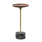 Pedestal Design Cocktail Table Brown Wood Top Marble Pedestal Coffee Table 12"L x 12"W x 24"H Black Round Clearhalo 'Coffee & Accent Tables' 'End & Side Tables' 'end_side_table' 'end_side_tables' 'furn' 'furn_end_side_tables' 'Furniture' 'furniture_end_side_table' 'Living Room Furniture' 5045842